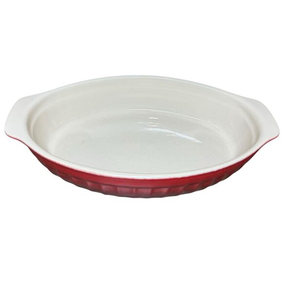 Cerutil Stoneware Gres Culinaire Casserole Dish Red Oval Baking Portugal 7x11.5" - Picture 2 of 9